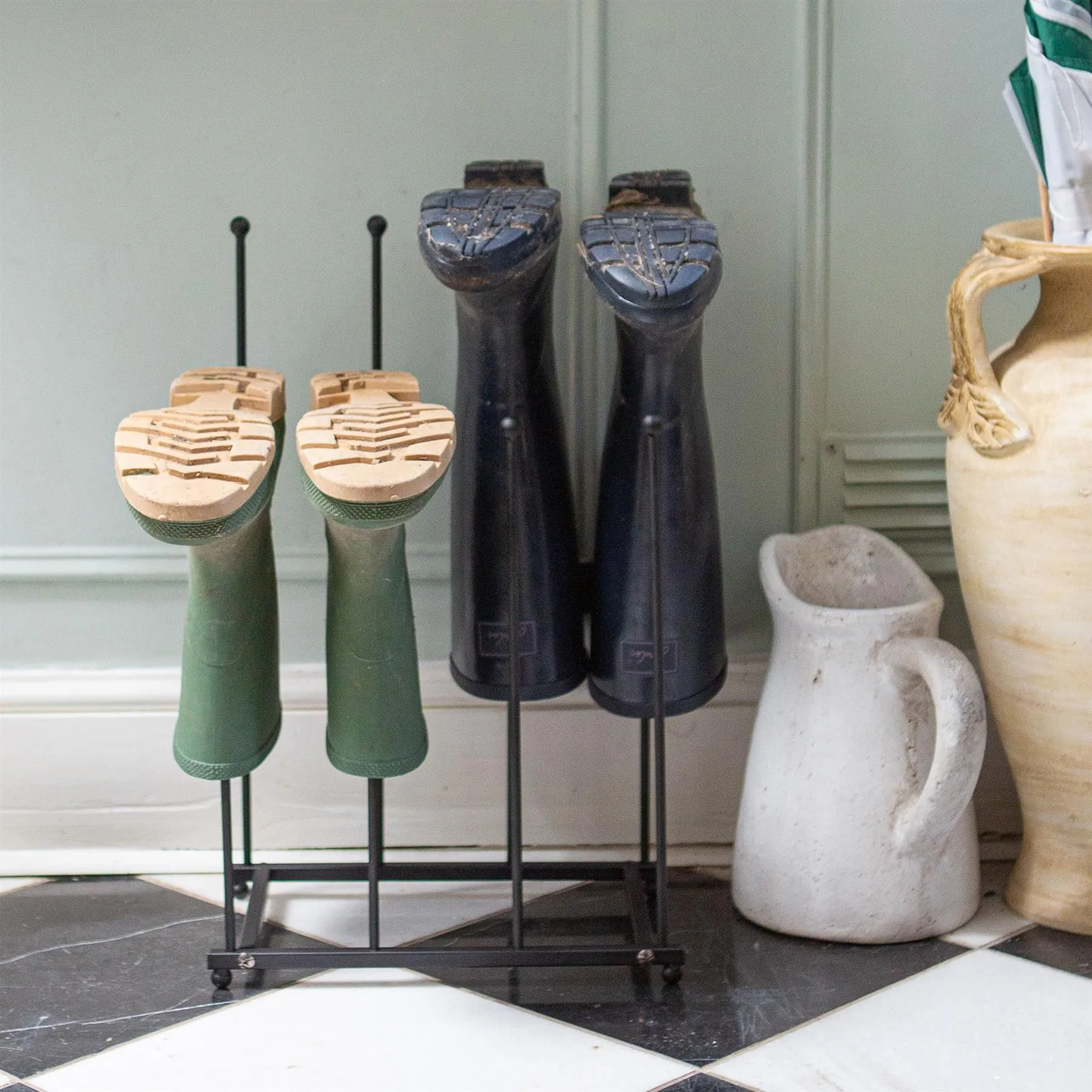 4 Pair Steel Wellington Boot Rack - By Hammer & Tongs