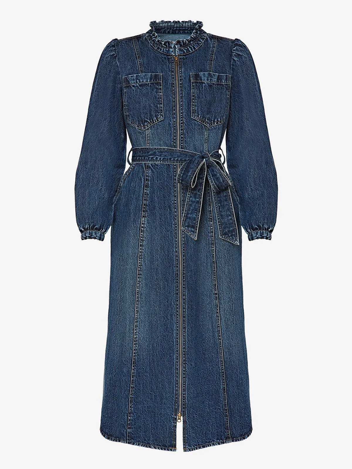 Asher Zip Denim Dress