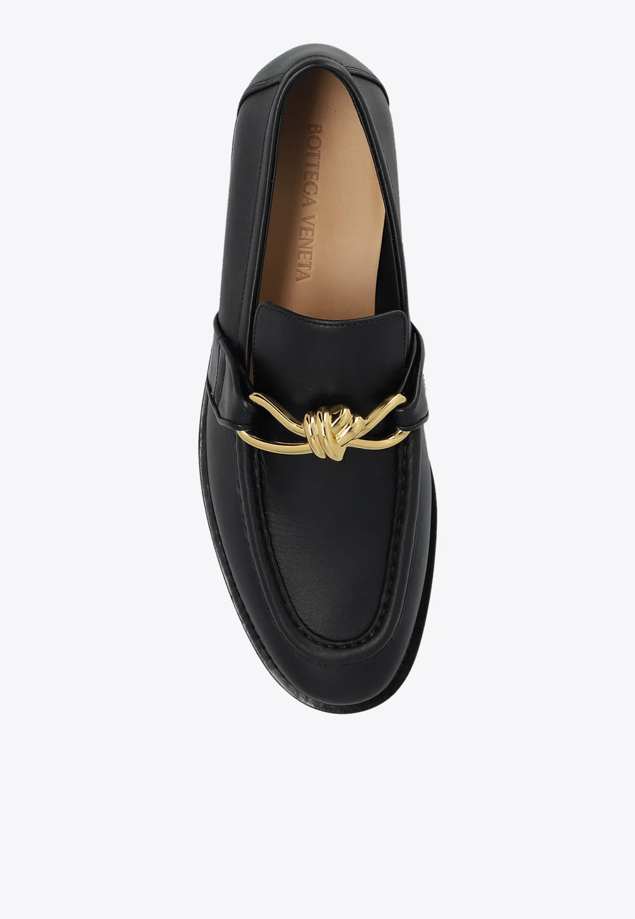 Astaire Knot-Plaque Leather Loafers