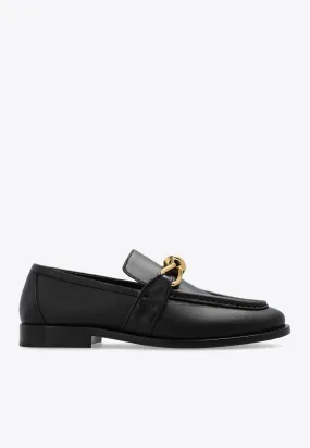 Astaire Knot-Plaque Leather Loafers