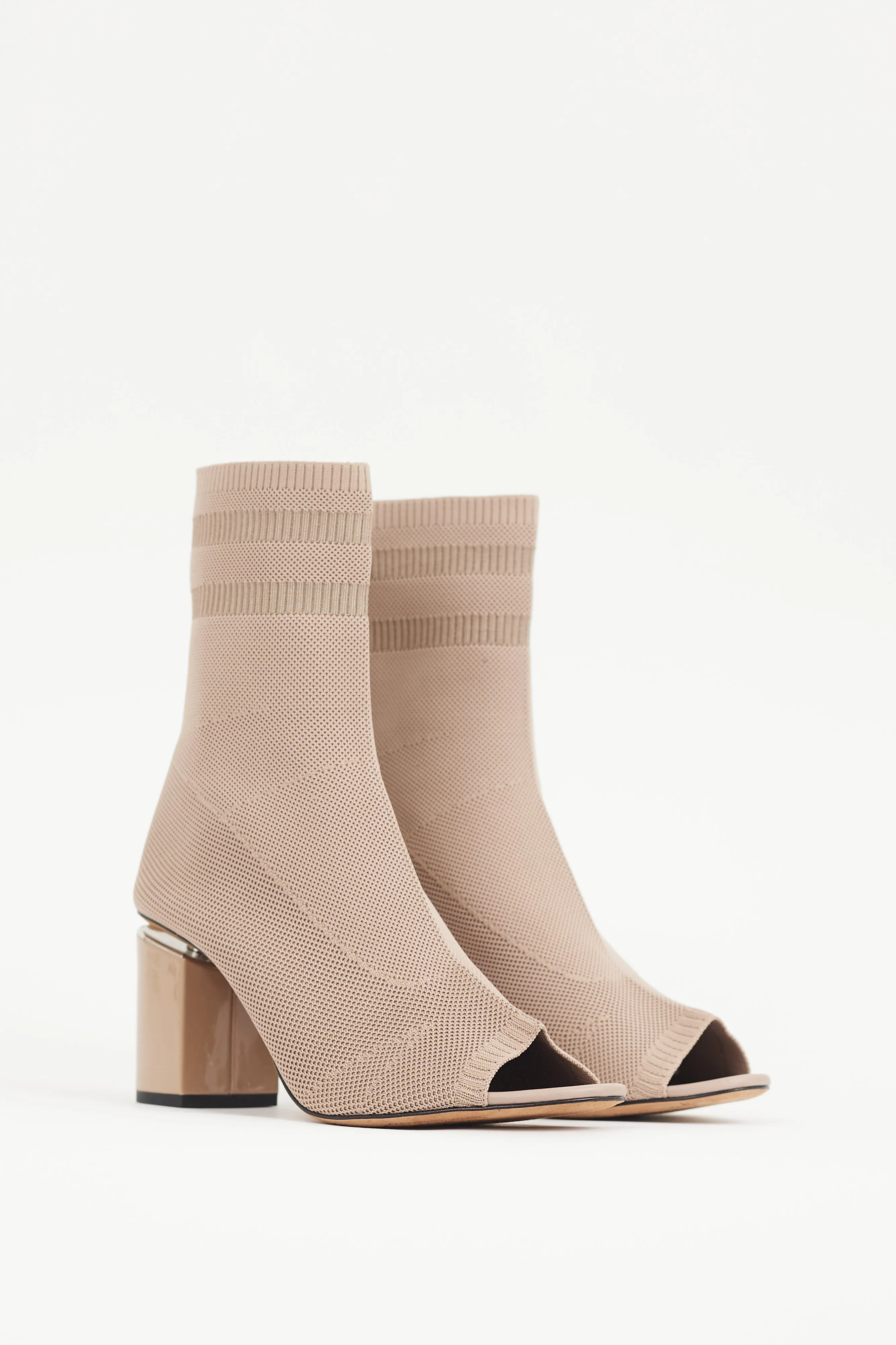 Beige Knit Sock Boot