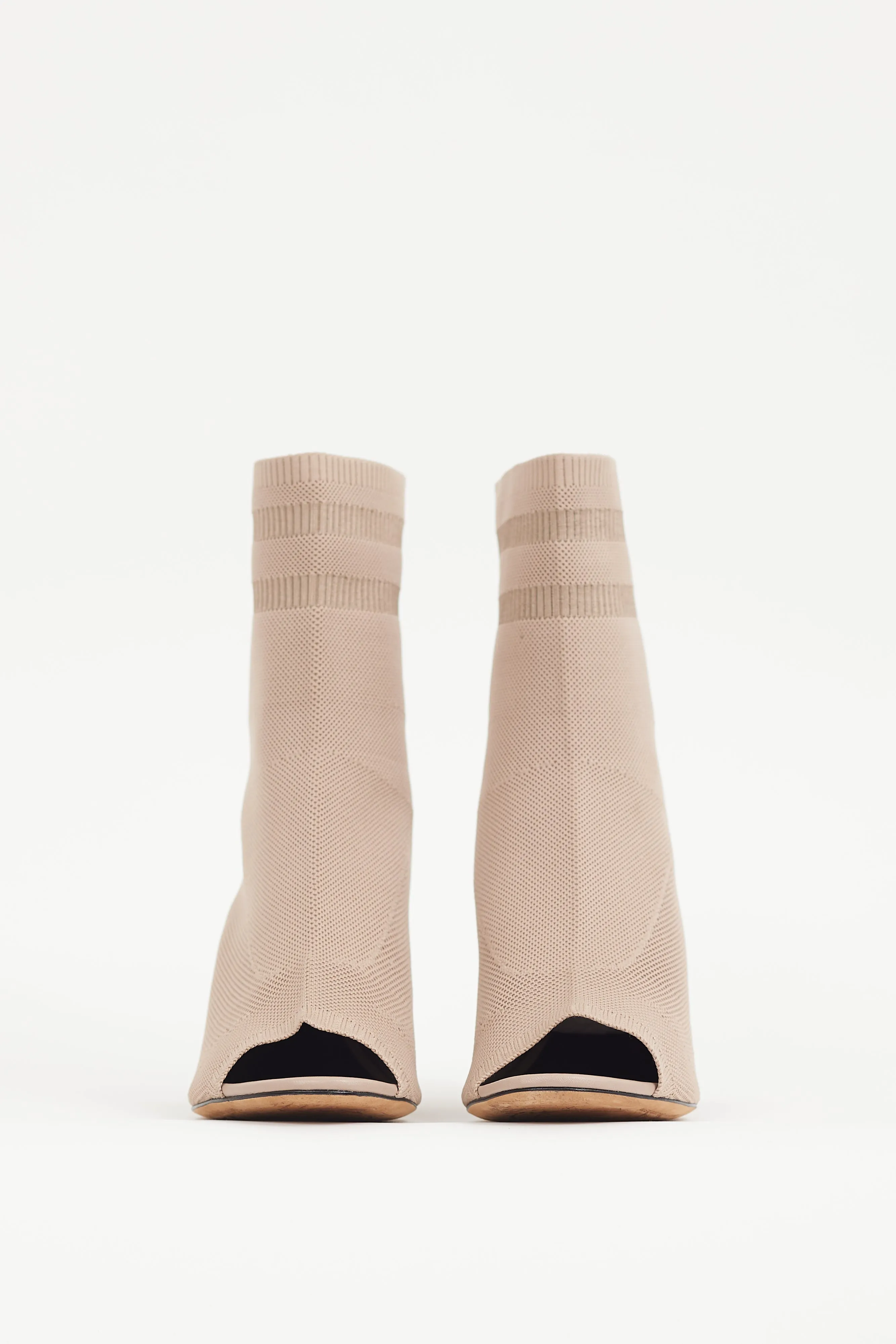 Beige Knit Sock Boot