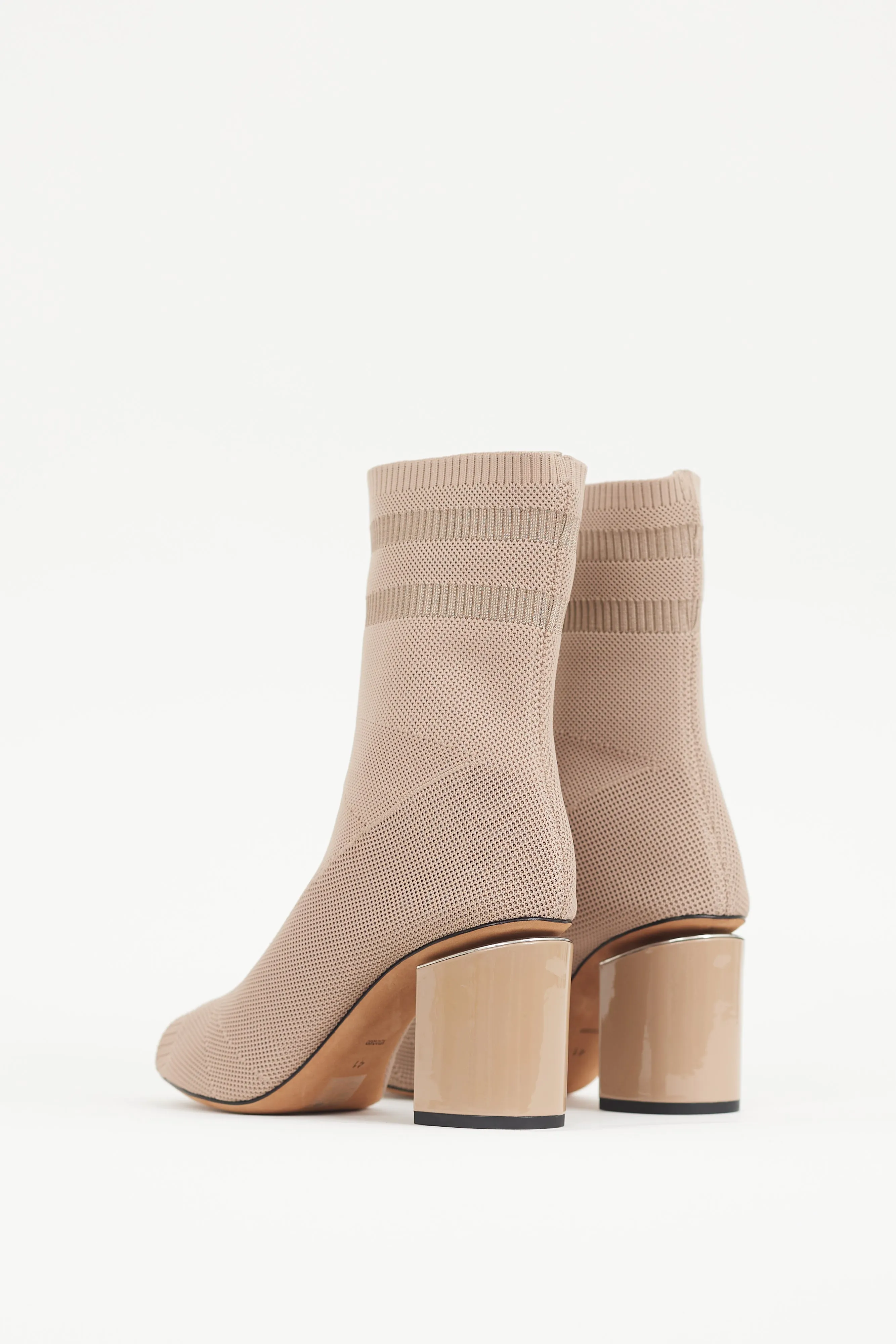 Beige Knit Sock Boot