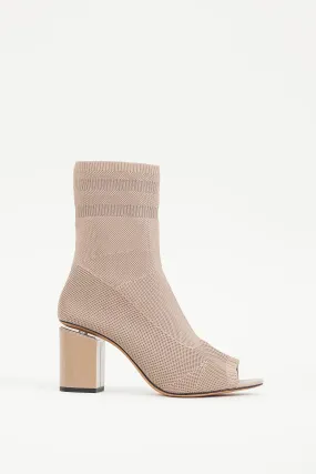 Beige Knit Sock Boot