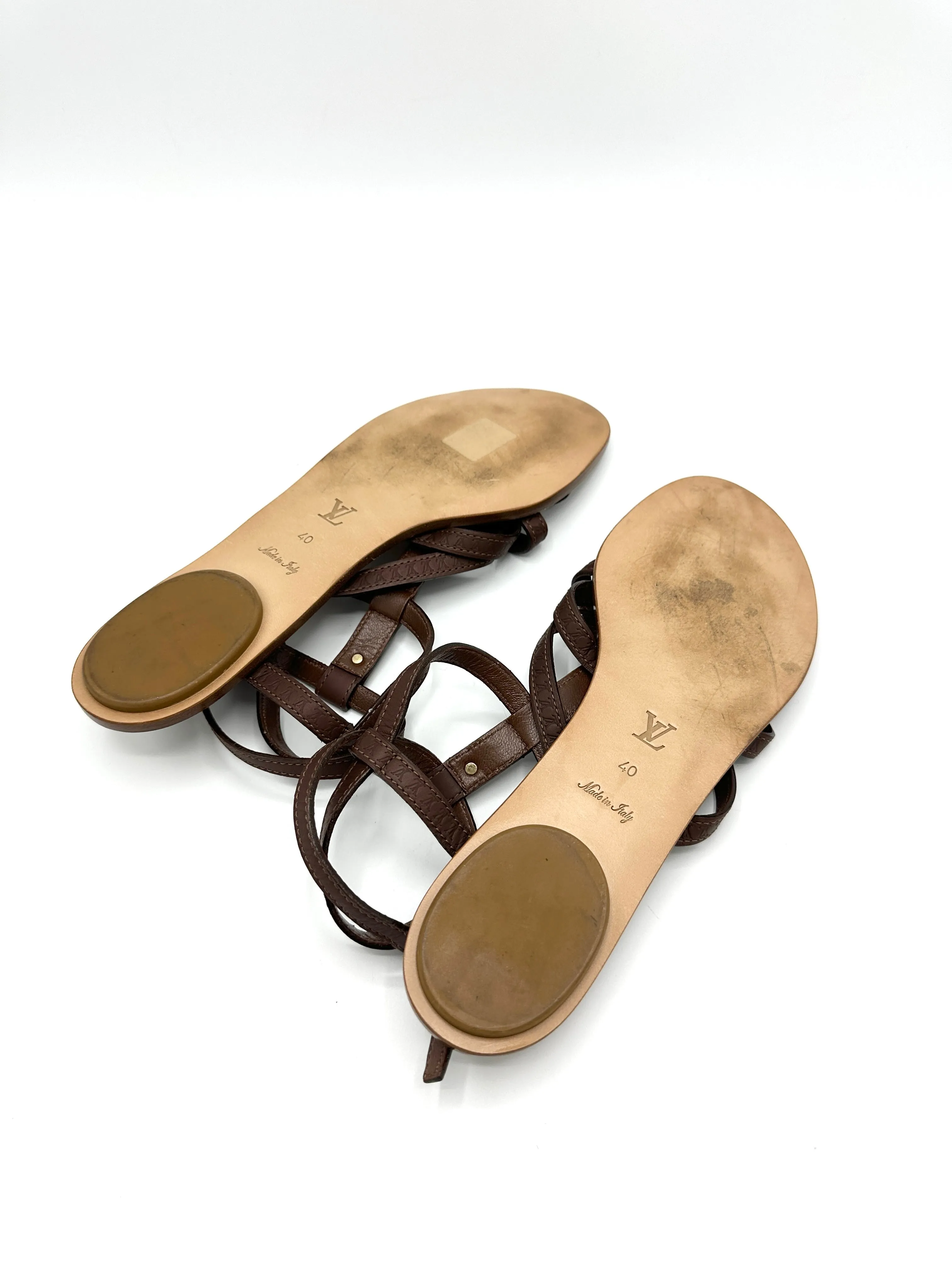 Brown Leather Gladiator Sandals