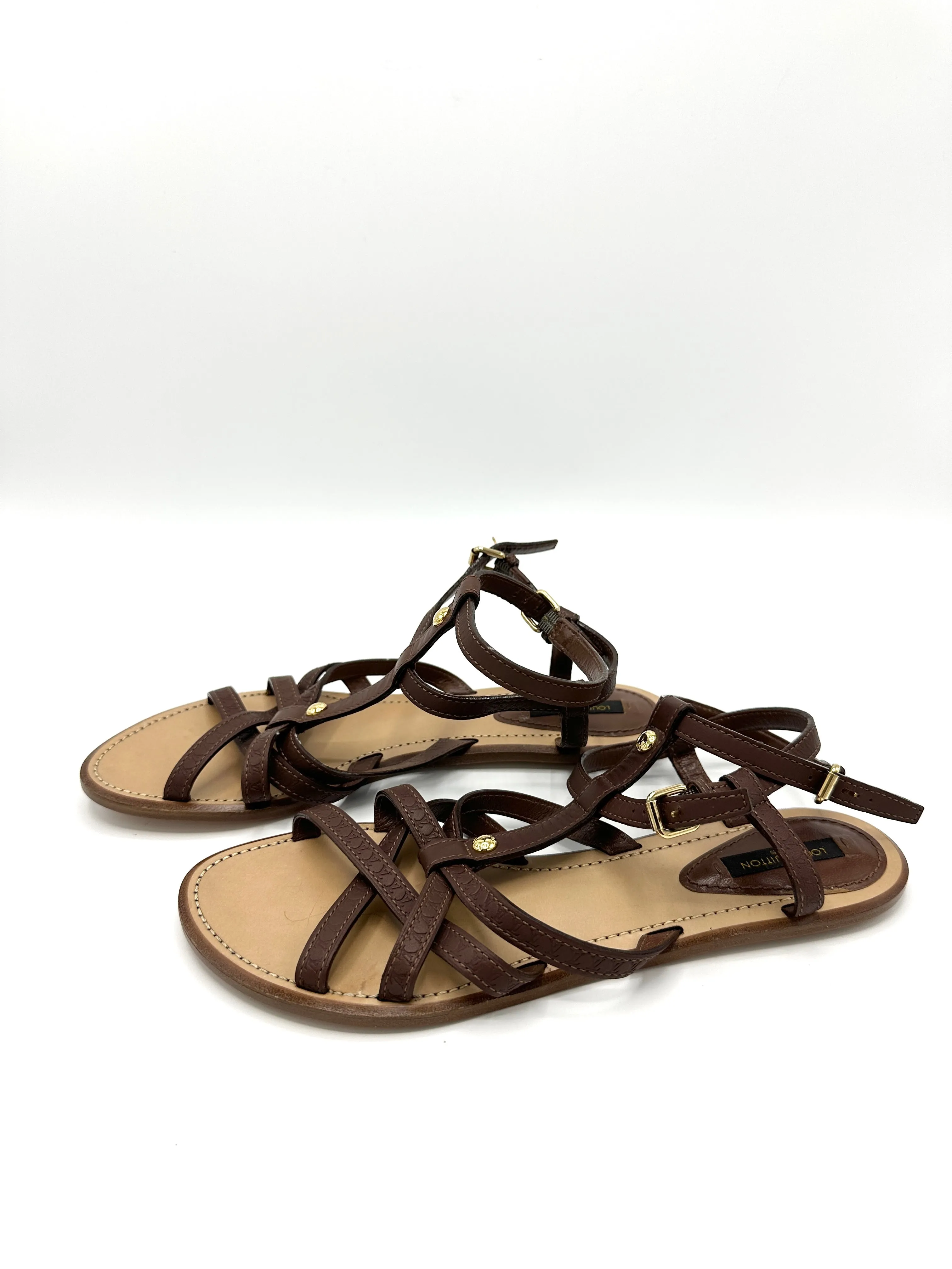 Brown Leather Gladiator Sandals