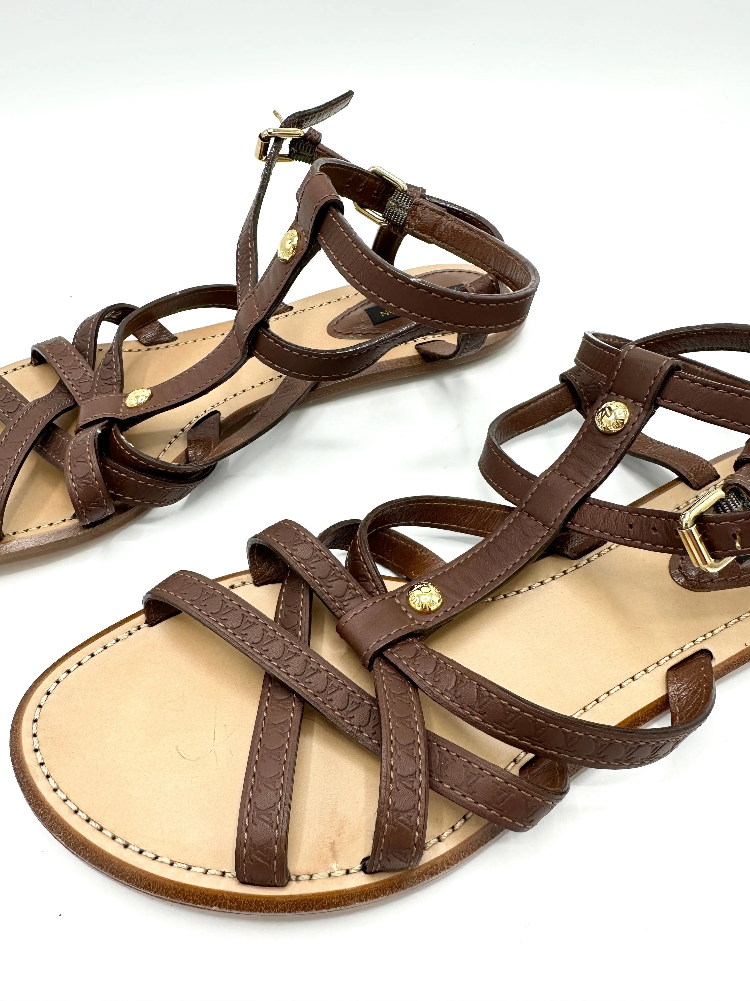 Brown Leather Gladiator Sandals