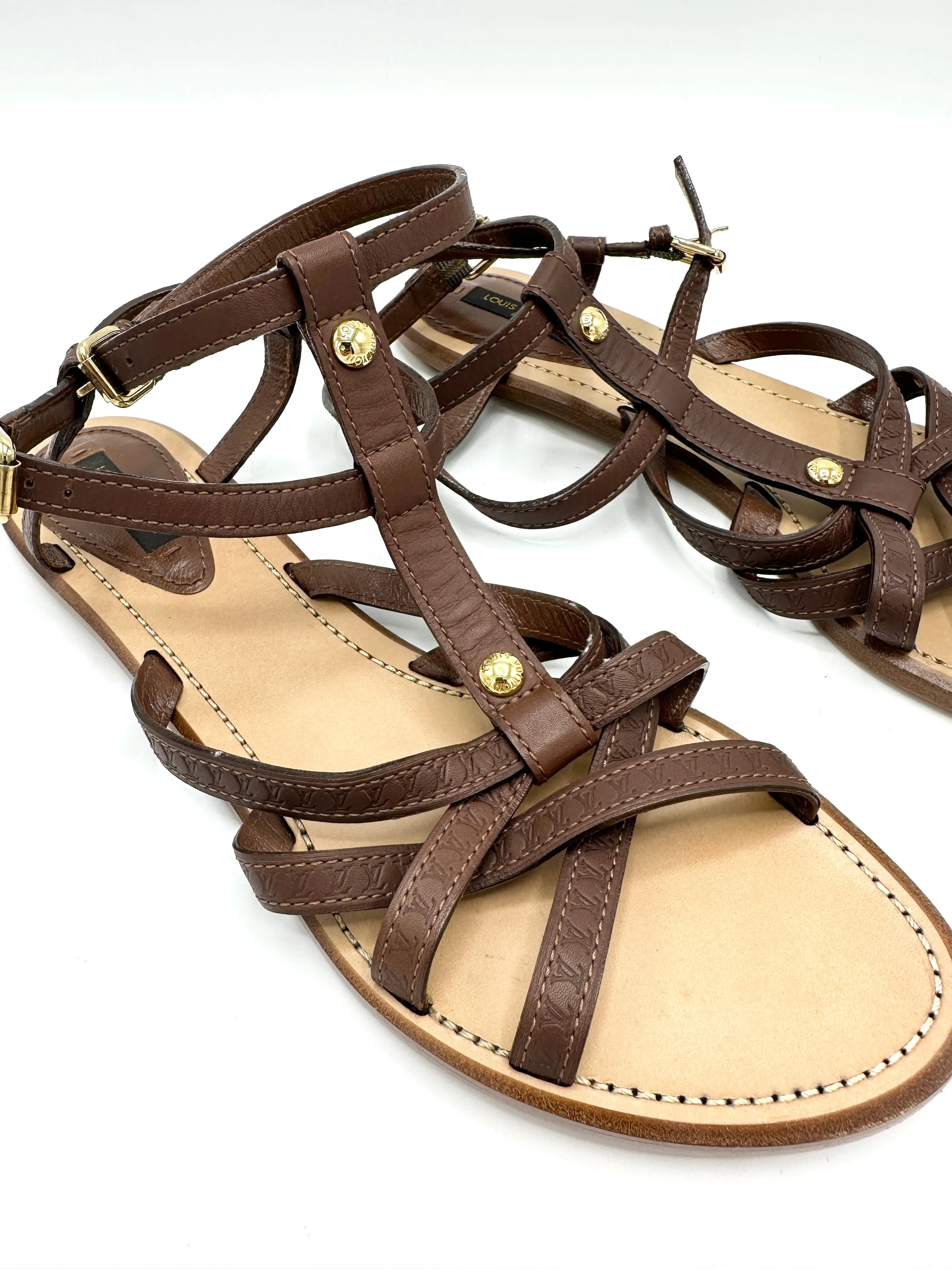 Brown Leather Gladiator Sandals