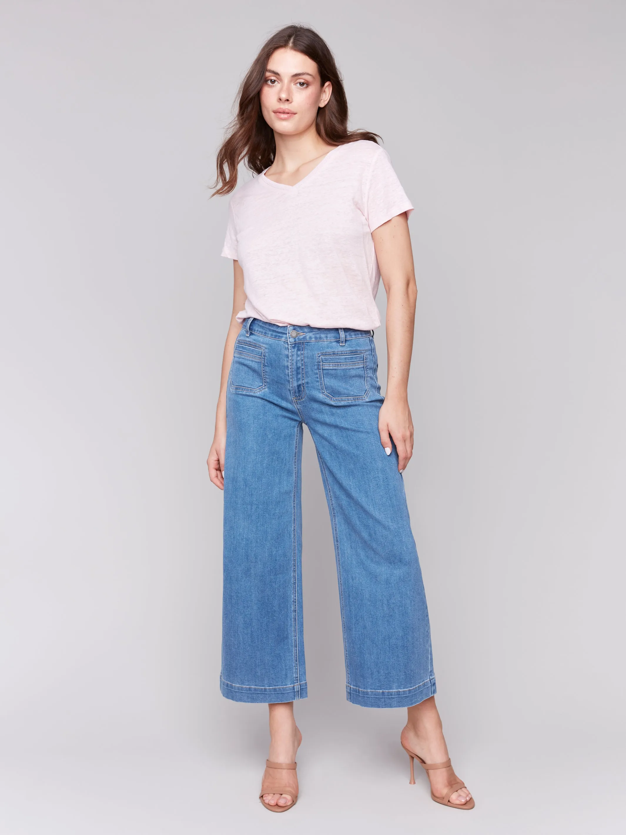 Charlie B Cropped Flare C5538R-431A Blue Jean