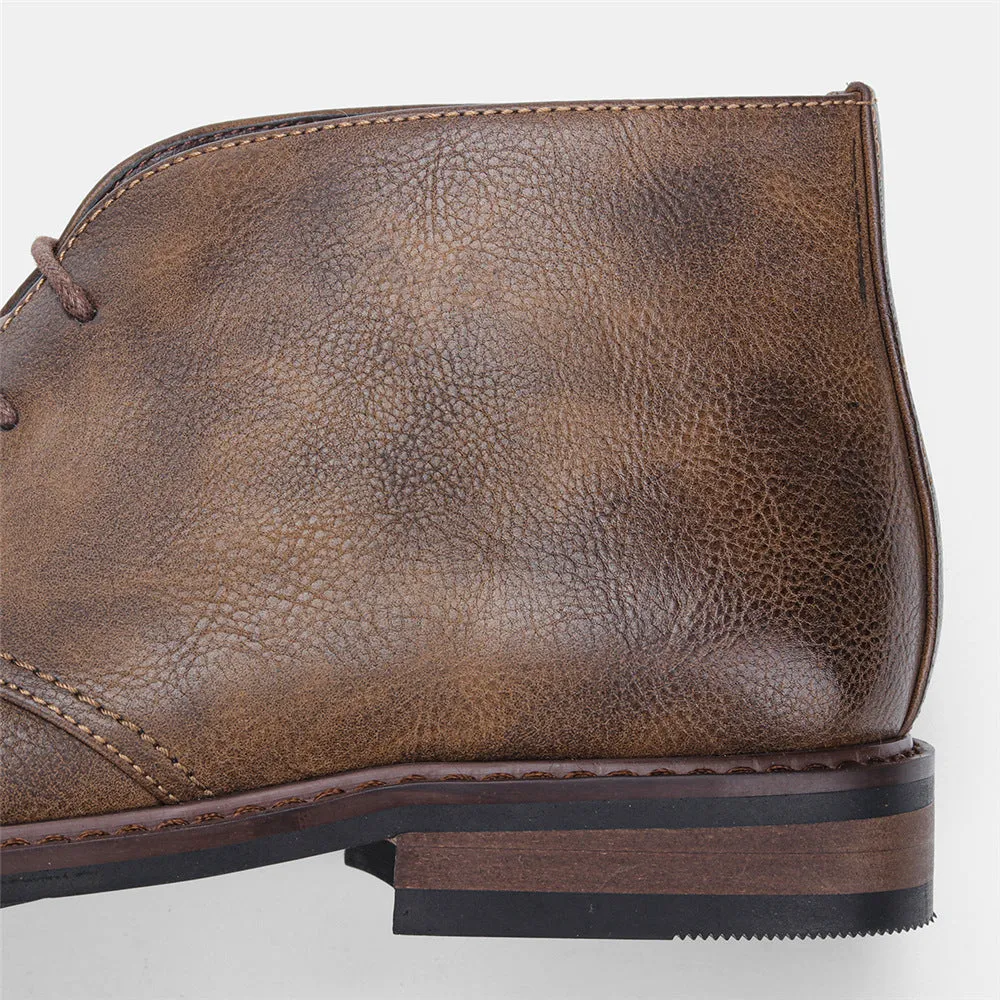 Color Brushed Large Size Desert Boots Men