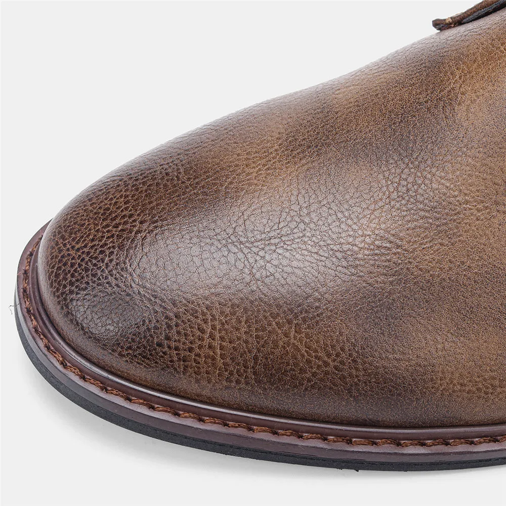 Color Brushed Large Size Desert Boots Men