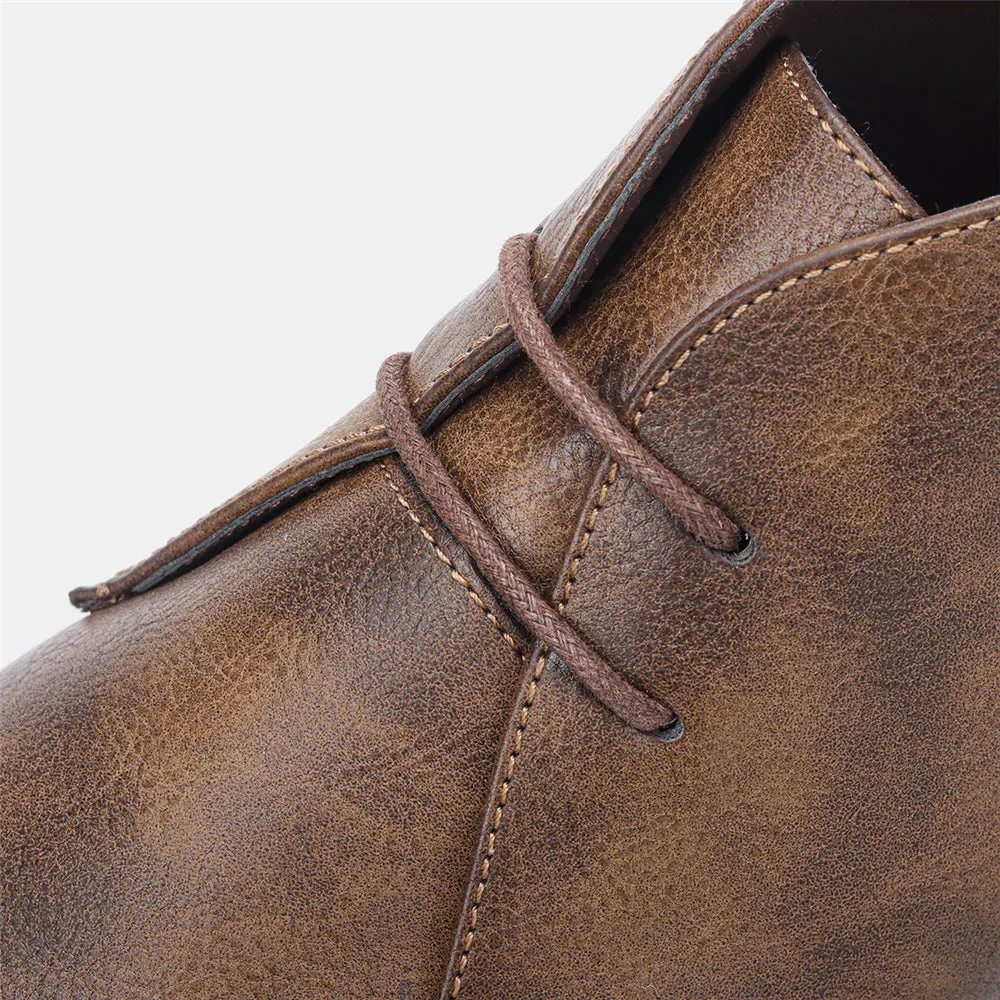 Color Brushed Large Size Desert Boots Men