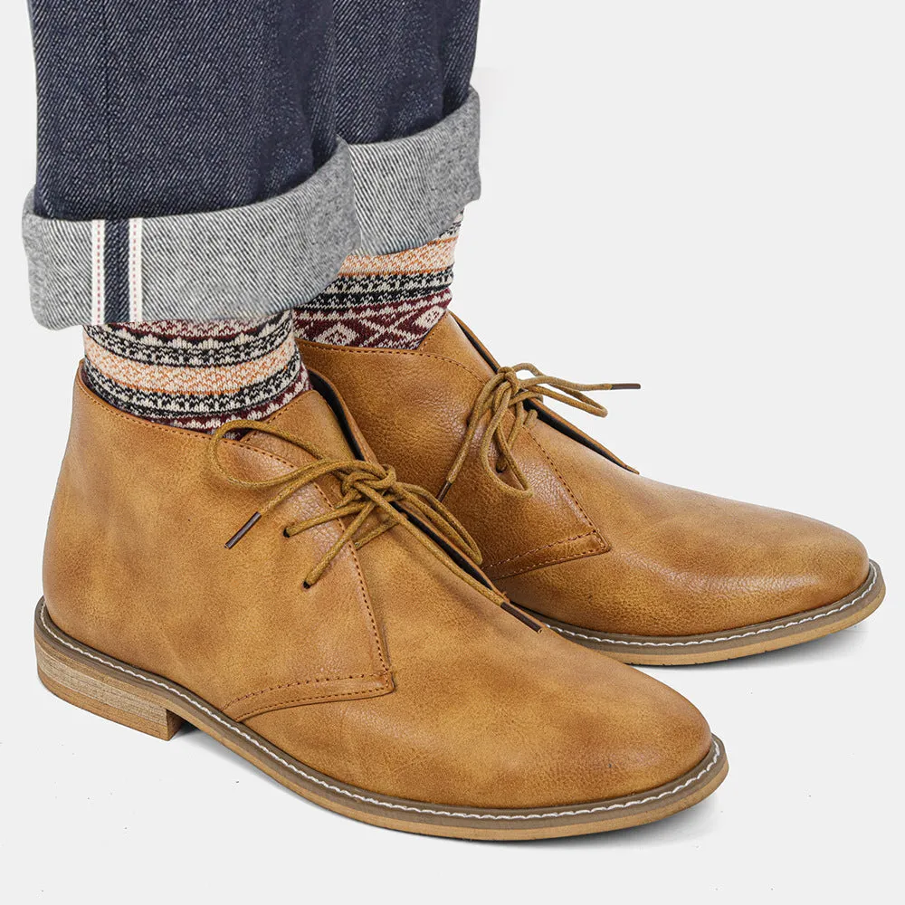 Color Brushed Large Size Desert Boots Men