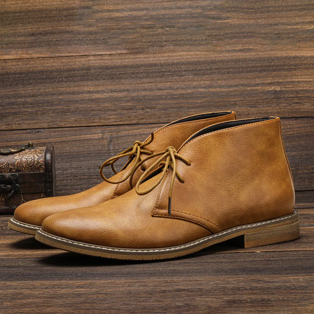 Color Brushed Large Size Desert Boots Men