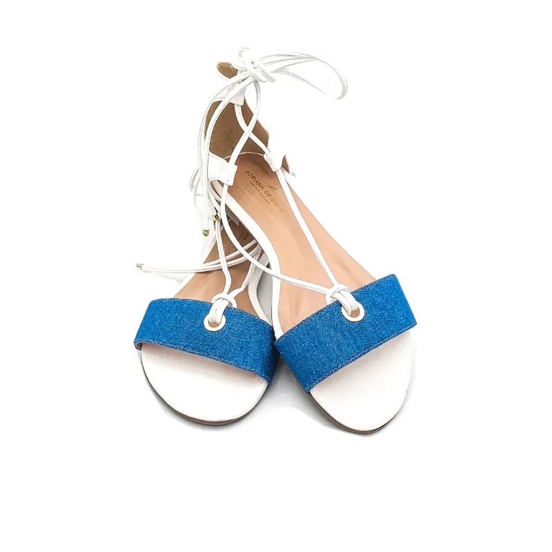 Denim & White Tie-up Dance Sandal