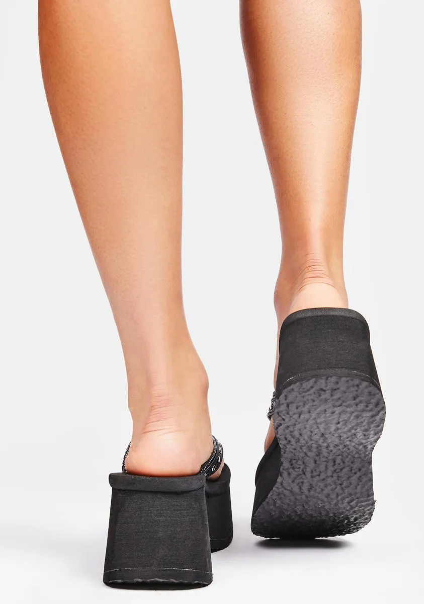 Doomed In A Daze Platform Sandals