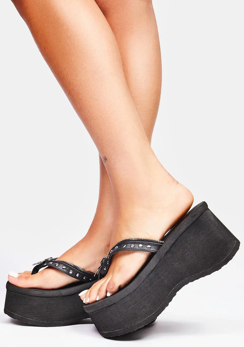 Doomed In A Daze Platform Sandals