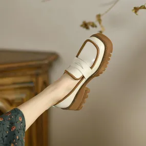 LADIES PLATFORM WEDGE LOAFERS SHOES SLIP ON