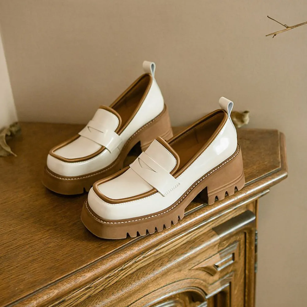 LADIES PLATFORM WEDGE LOAFERS SHOES SLIP ON