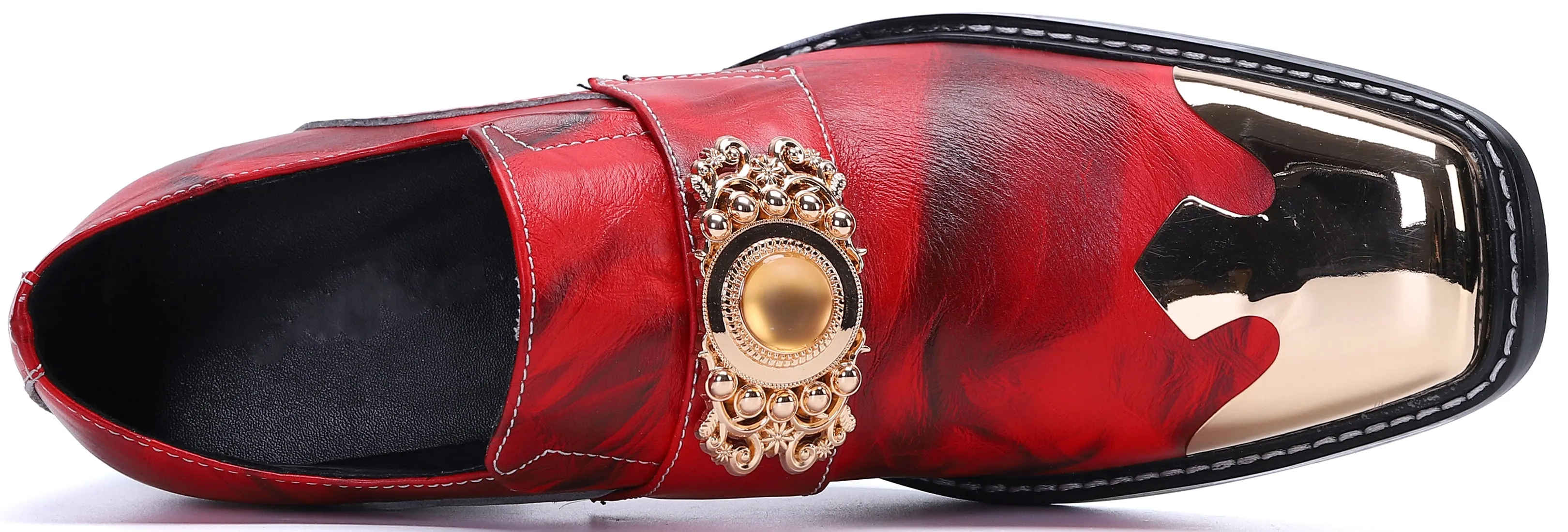Men's Beaded Metal Tip Western Loafers