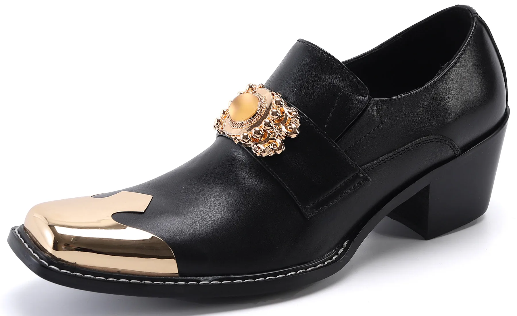 Men's Beaded Metal Tip Western Loafers