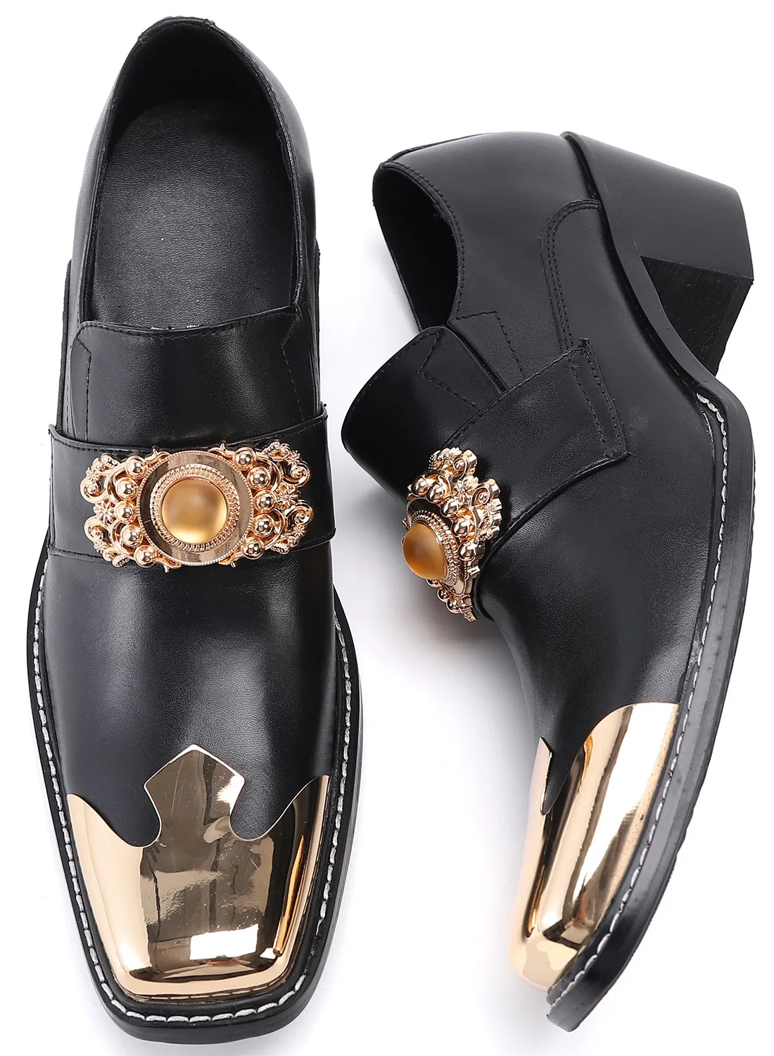 Men's Beaded Metal Tip Western Loafers