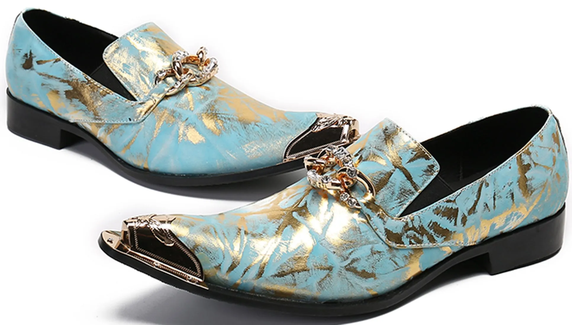 Men's Buckle Metal Tip Western Loafers