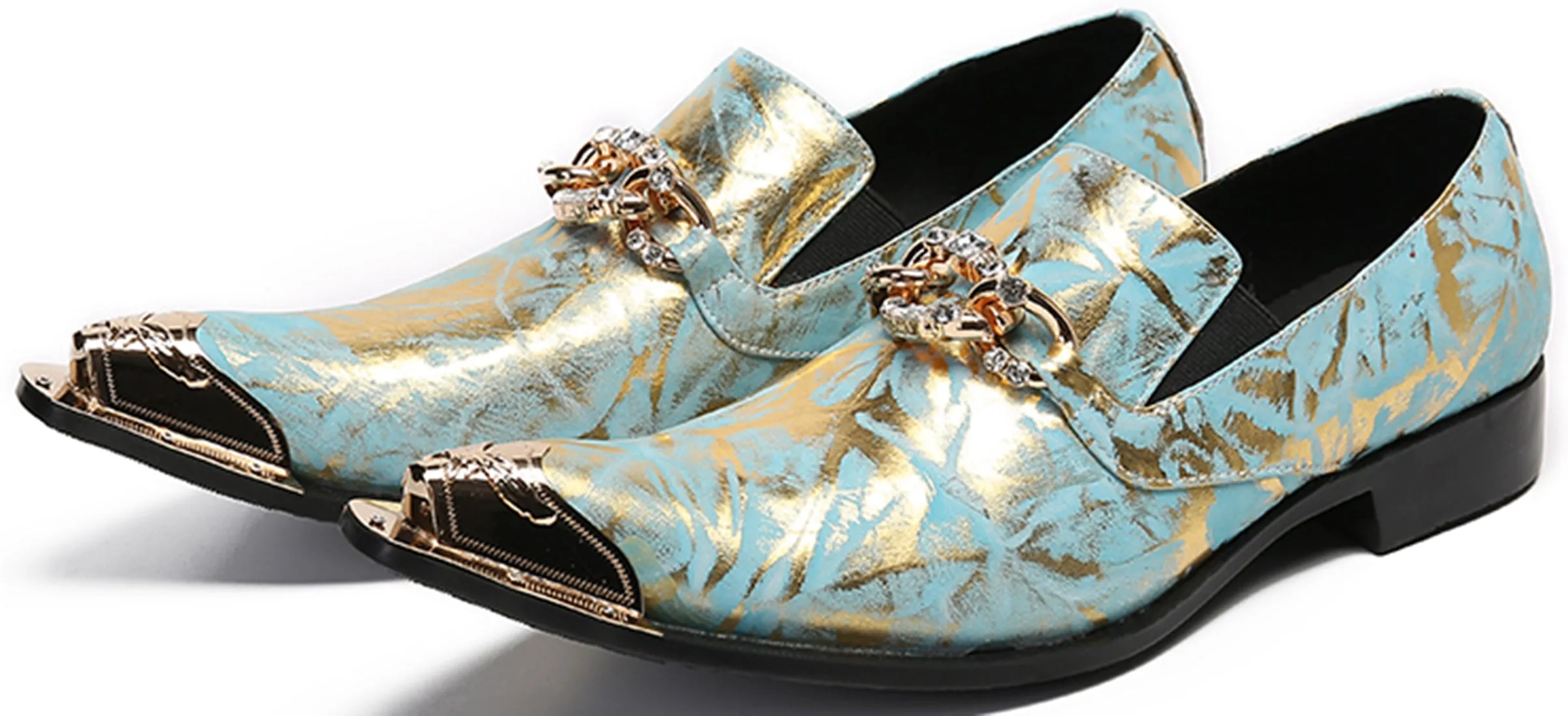 Men's Buckle Metal Tip Western Loafers