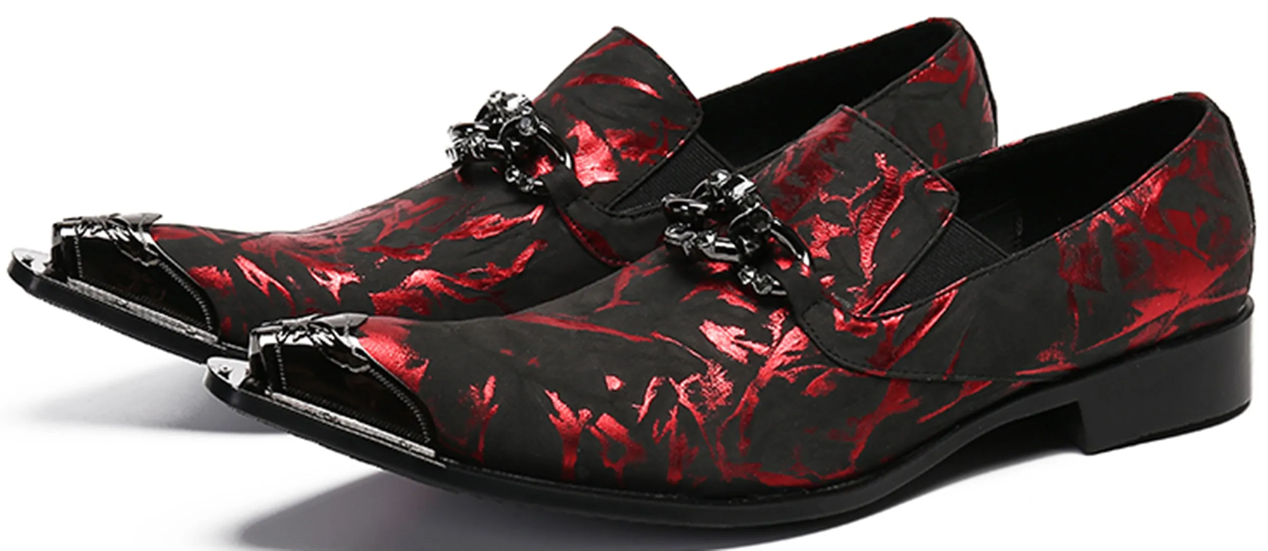 Men's Buckle Metal Tip Western Loafers