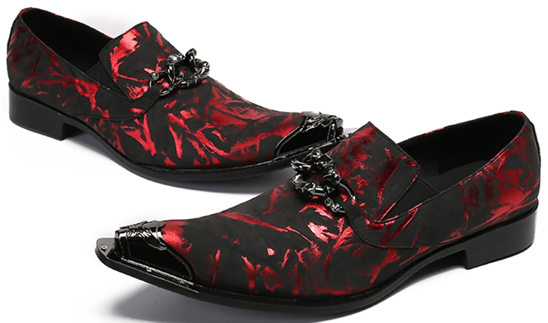 Men's Buckle Metal Tip Western Loafers