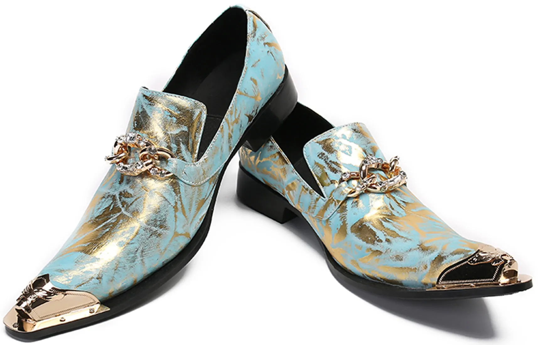 Men's Buckle Metal Tip Western Loafers