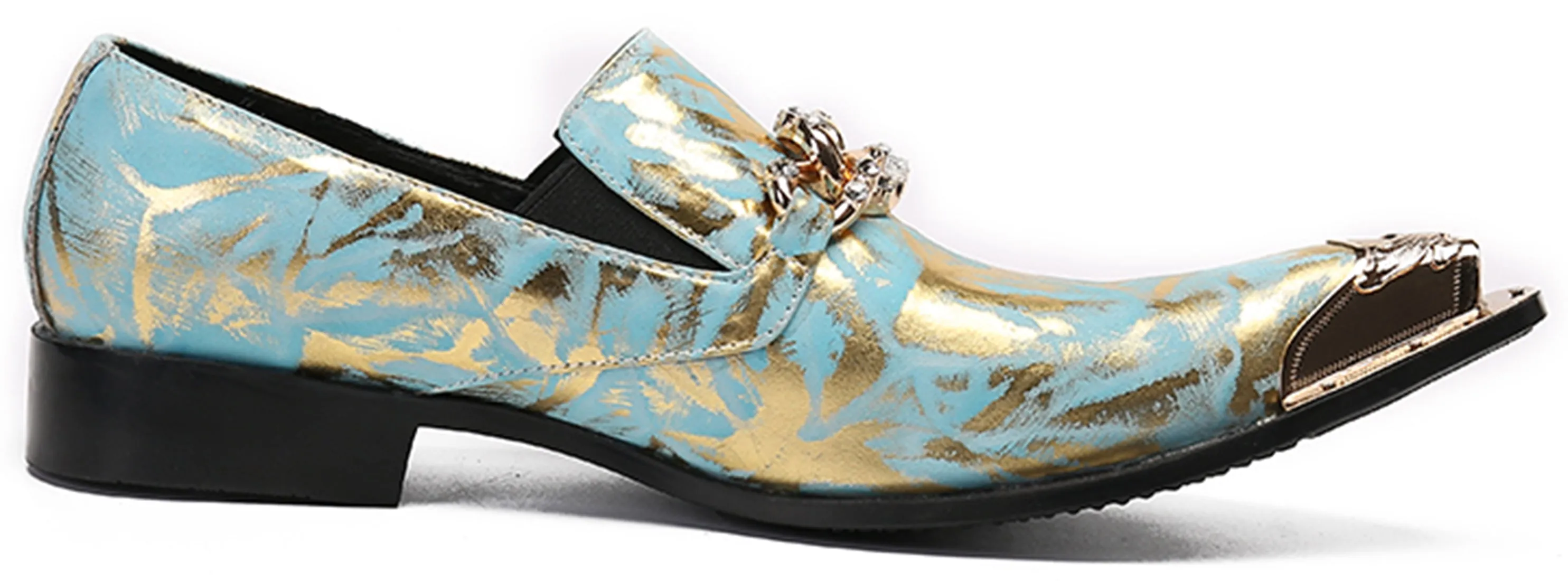 Men's Buckle Metal Tip Western Loafers