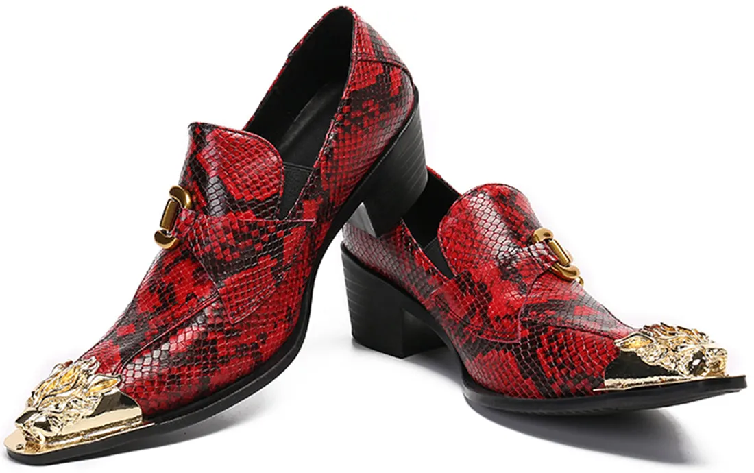Men's Lion Metal Tip Western Loafers