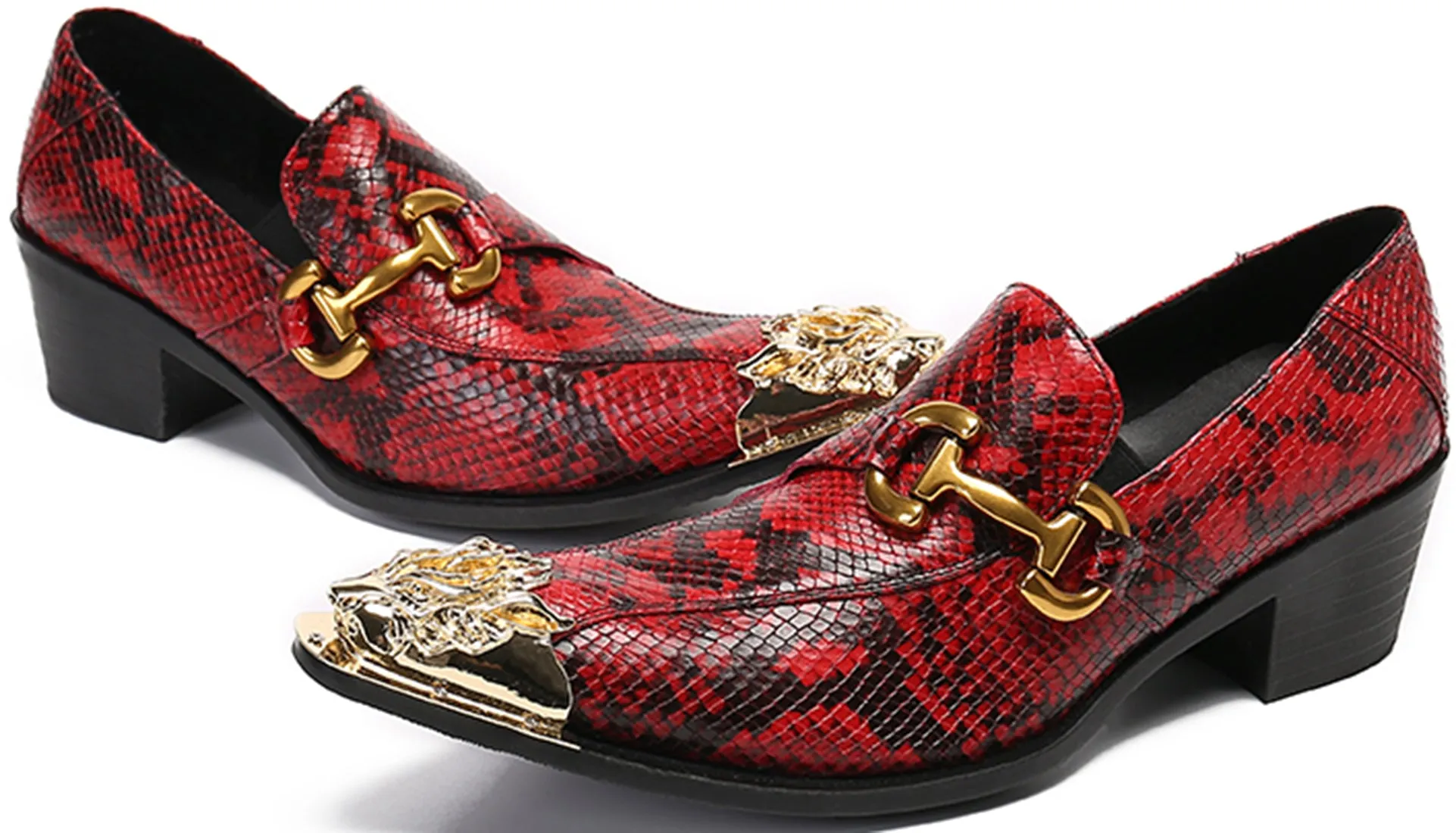 Men's Lion Metal Tip Western Loafers
