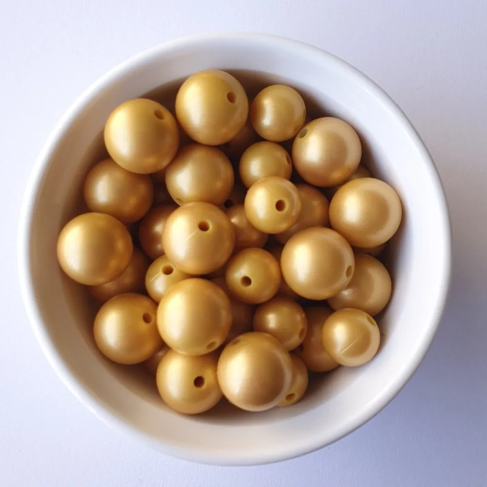 Metallic Painted Silicone Beads