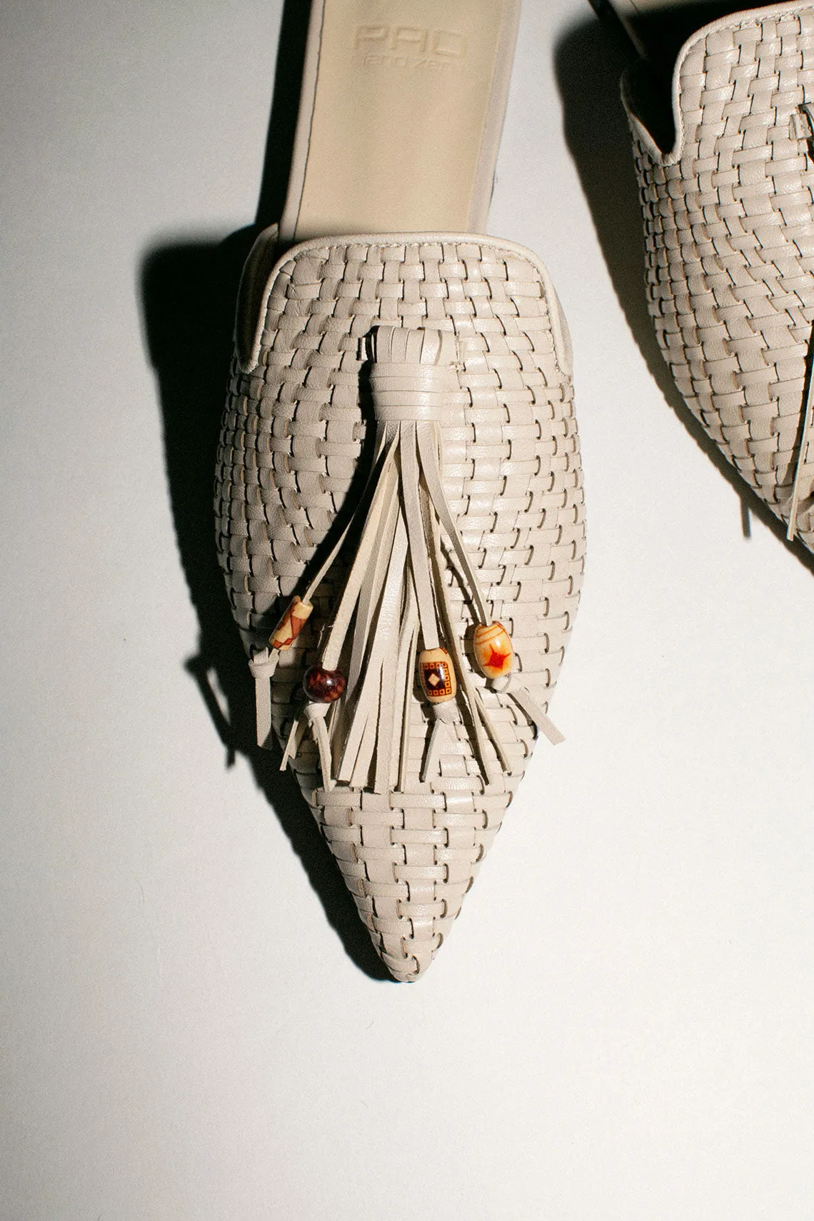 Milk Woven Beaded Slide