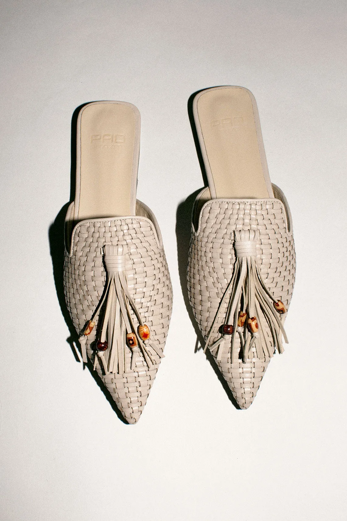 Milk Woven Beaded Slide