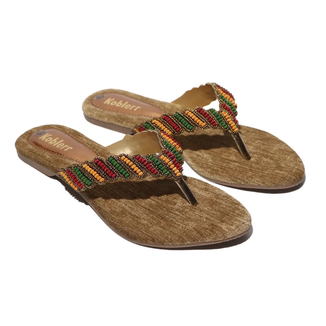 Multi Beaded Ethnic Flats