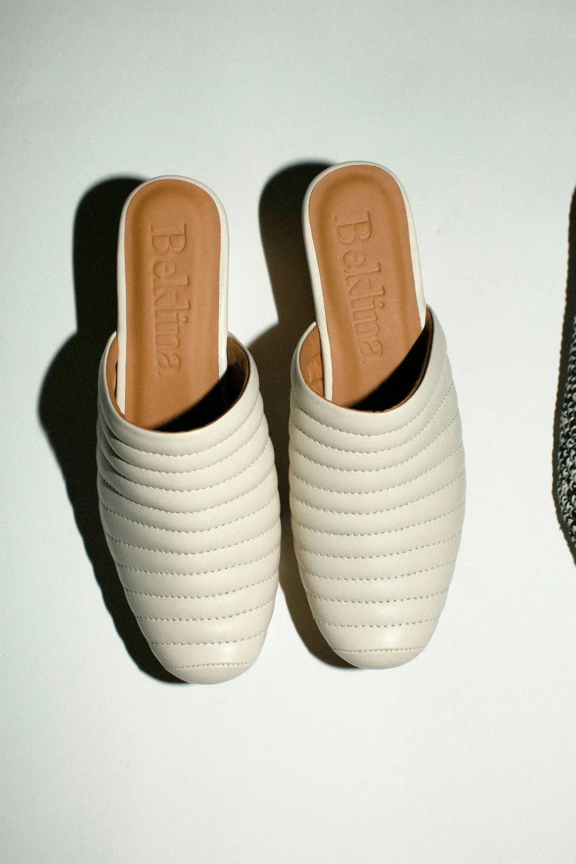 Off White Ribbed Clog