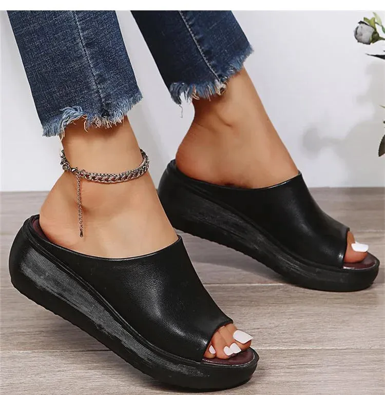 Peep Toe Platform Sandals For Summer