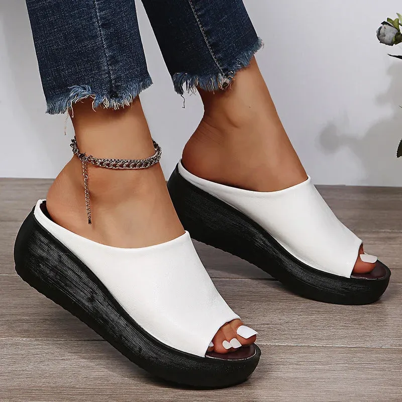 Peep Toe Platform Sandals For Summer