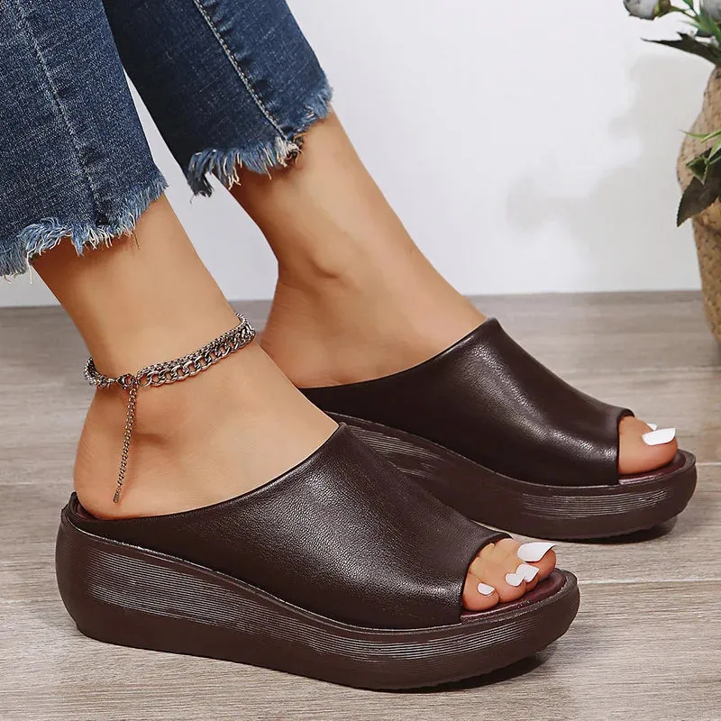 Peep Toe Platform Sandals For Summer