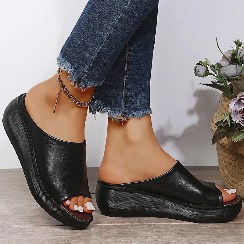 Peep Toe Platform Sandals For Summer