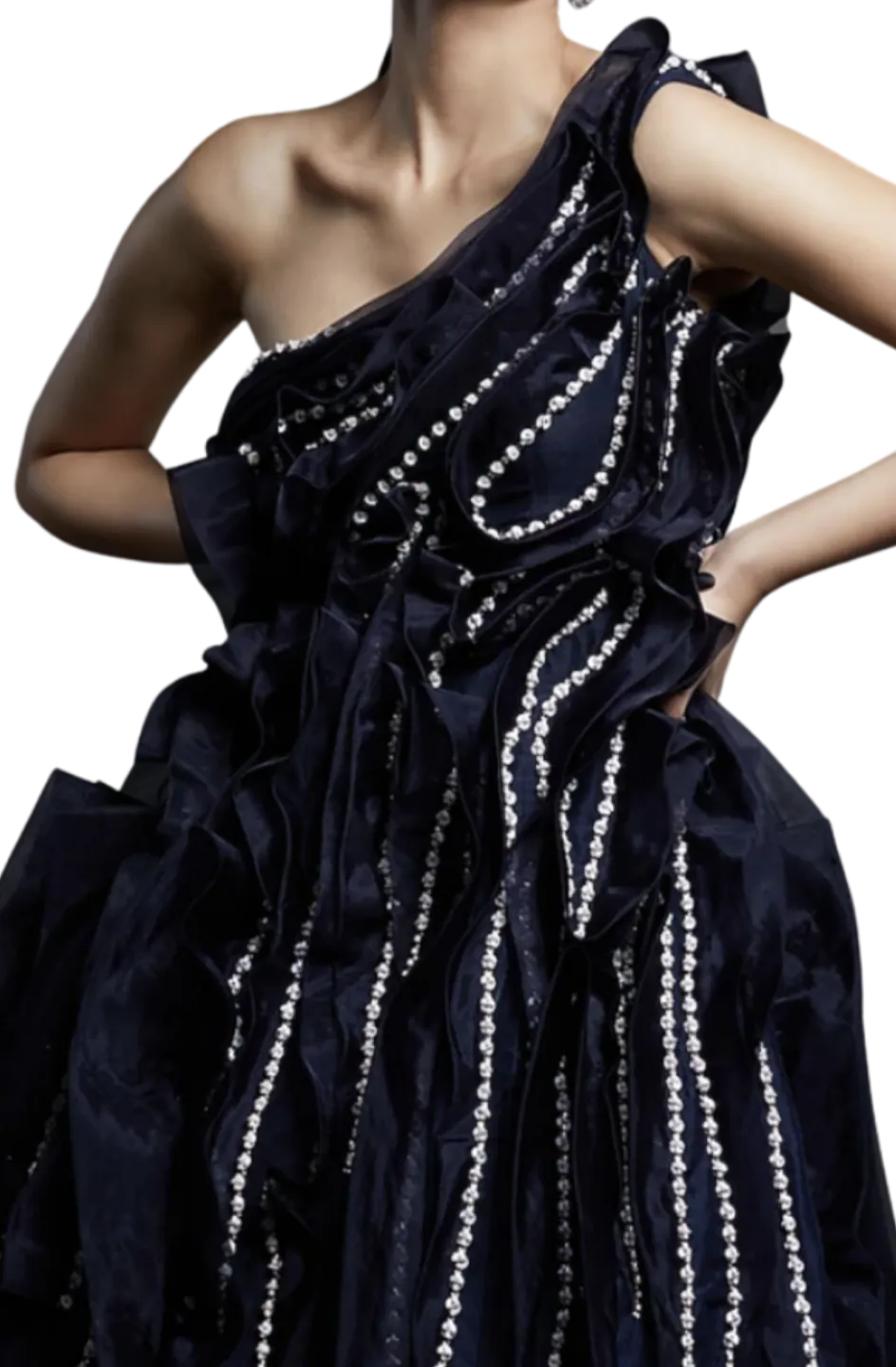 SAMPLE SALE: Midnight Blue Beaded Gown