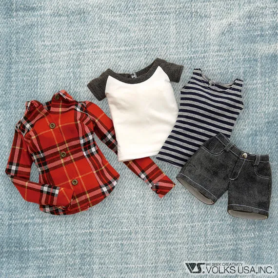 Sporty Plaid Shirt Set