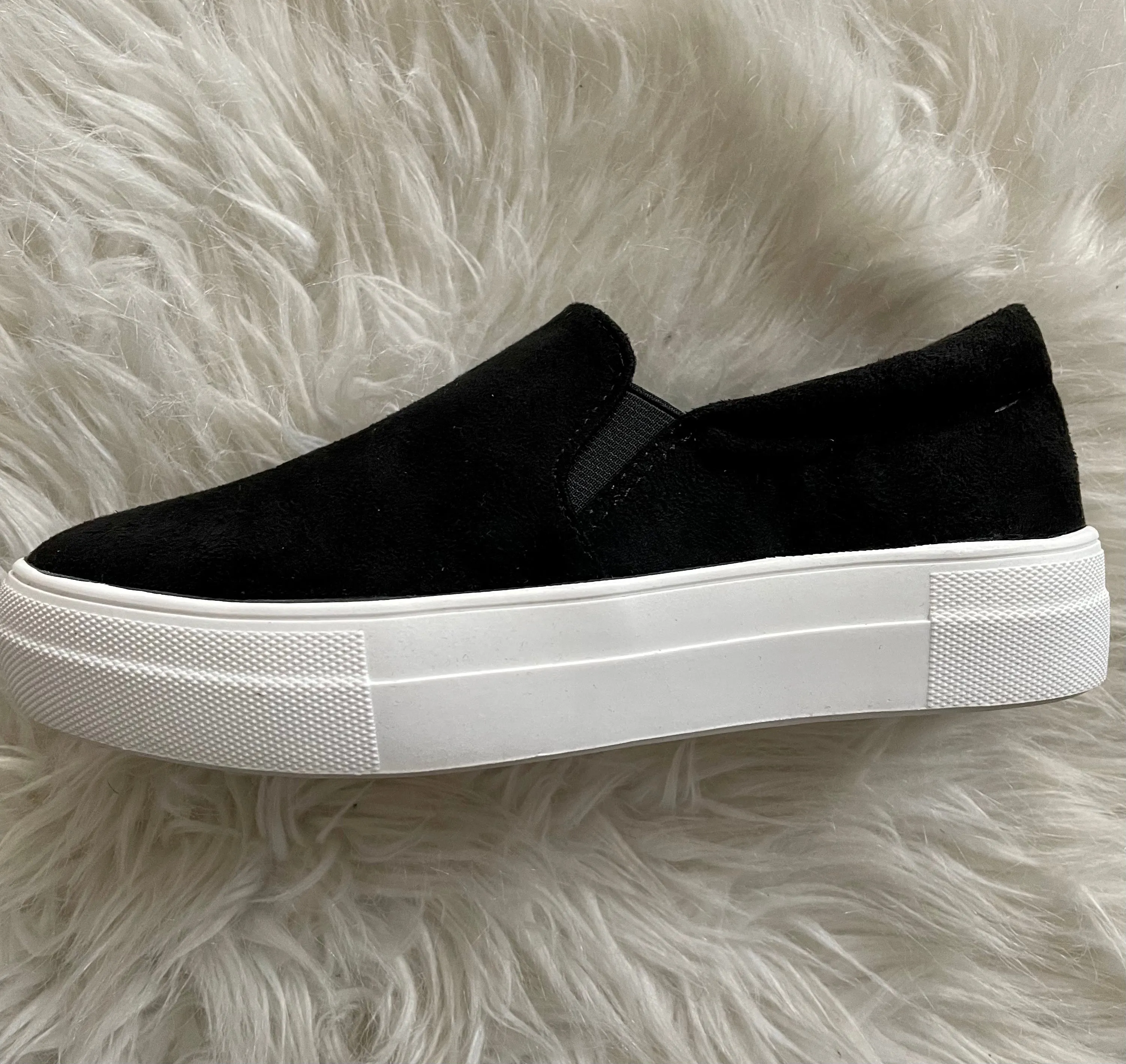 Suede Platform Slip On Sneaker