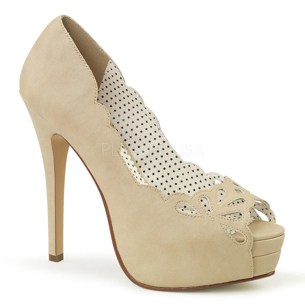 Tan Peep Toe Platforms Bella-30