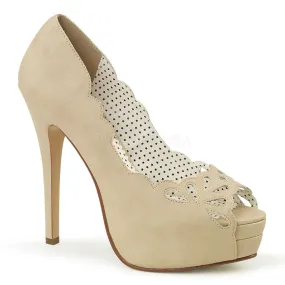 Tan Peep Toe Platforms Bella-30