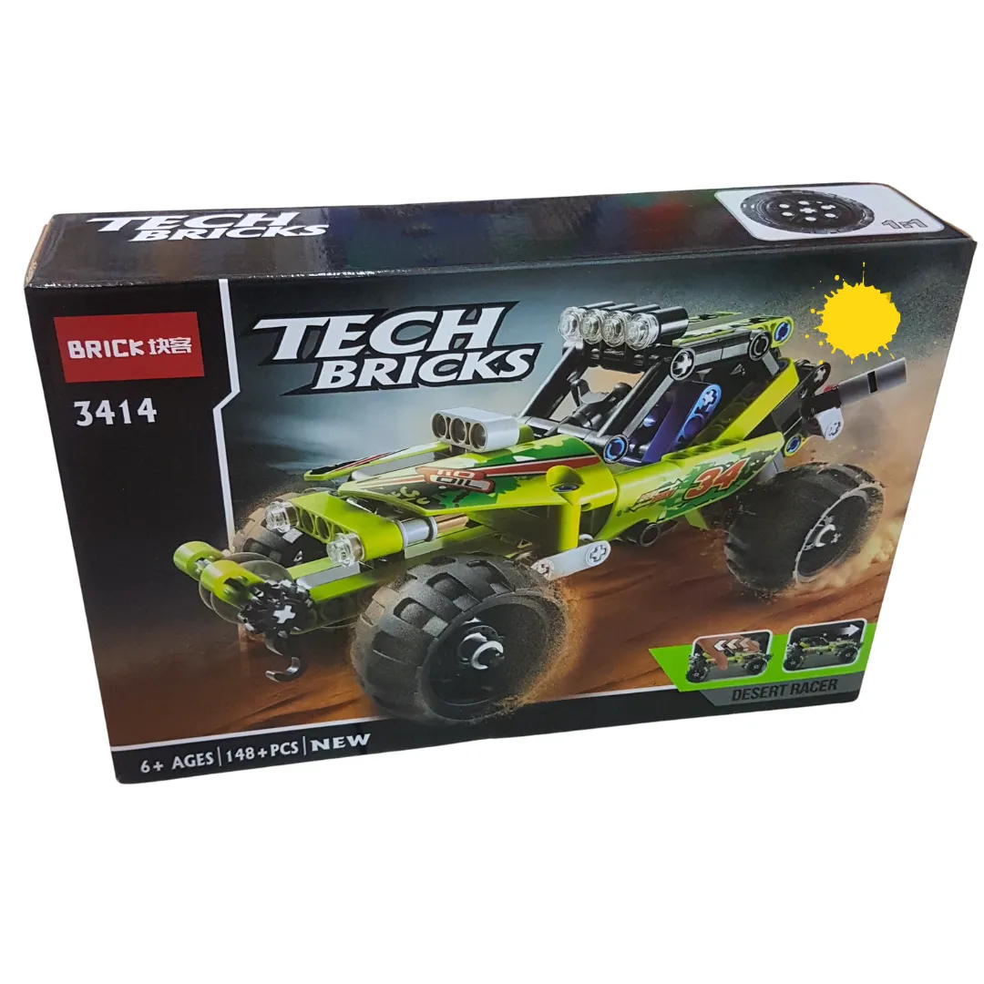 Tech Bricks Desert Racer Building Set - 148  Pieces, Ages 6 