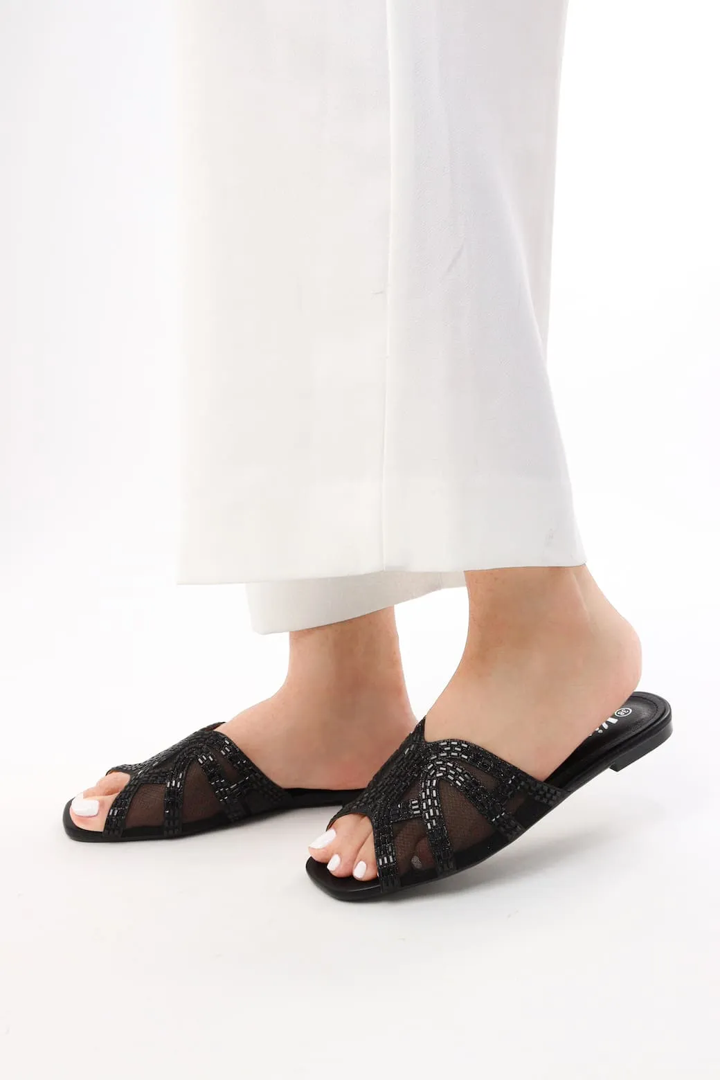 Viny - Women's Beaded Bling Flat Sandals